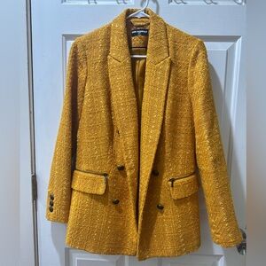 Karl Lagerfeld Yellow Bouclé Blazer